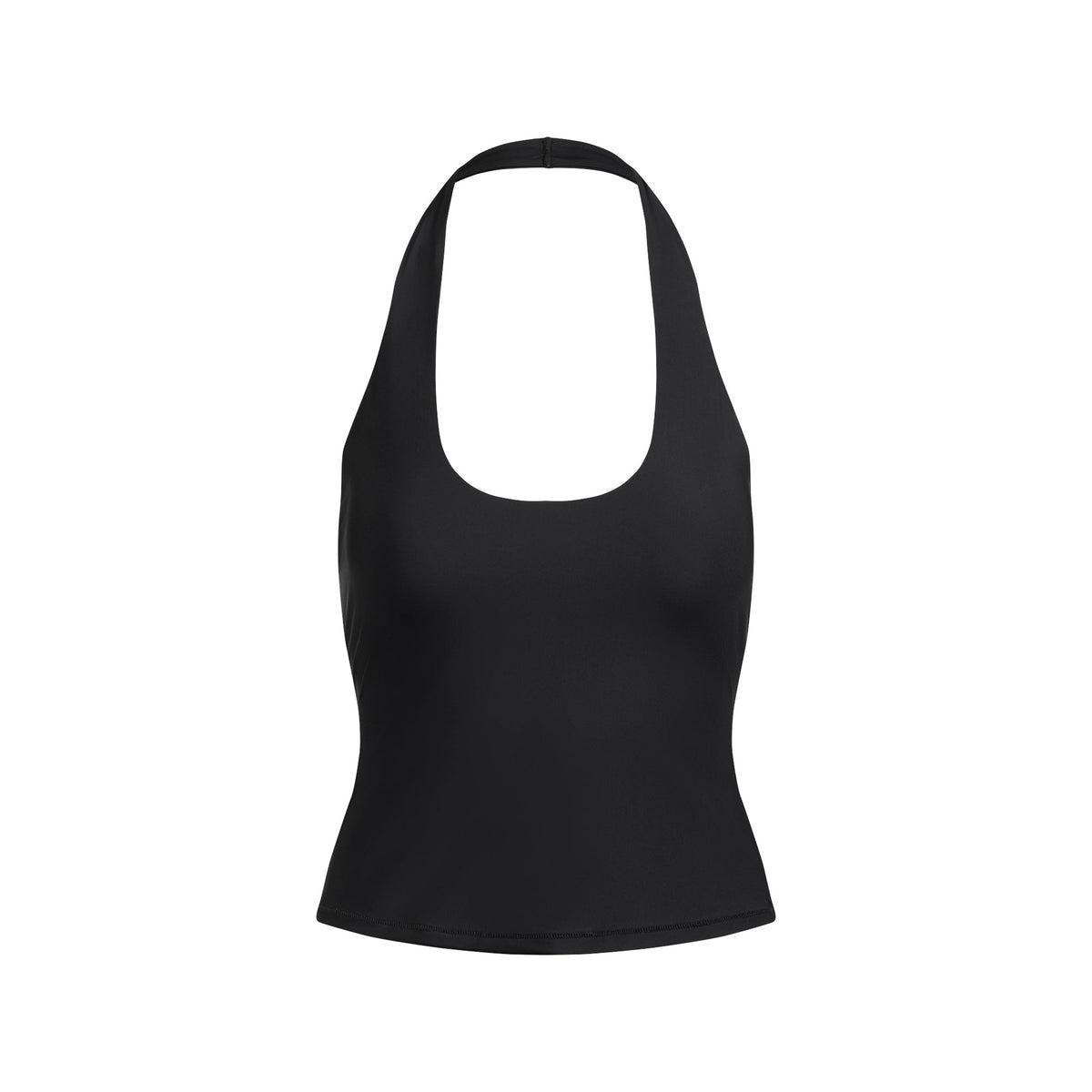 CLING MATTE HALTER TOP | OBSIDIAN