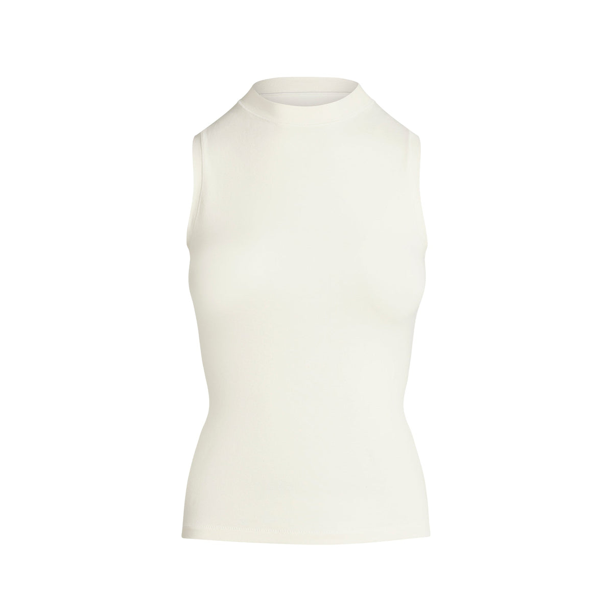 COTTON JERSEY MOCK NECK TANK | MARBLE