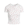 COTTON RIB T-SHIRT | SNOW STRAWBERRY PRINT