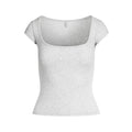 COTTON JERSEY SCOOP NECK T-SHIRT | LIGHT HEATHER GREY