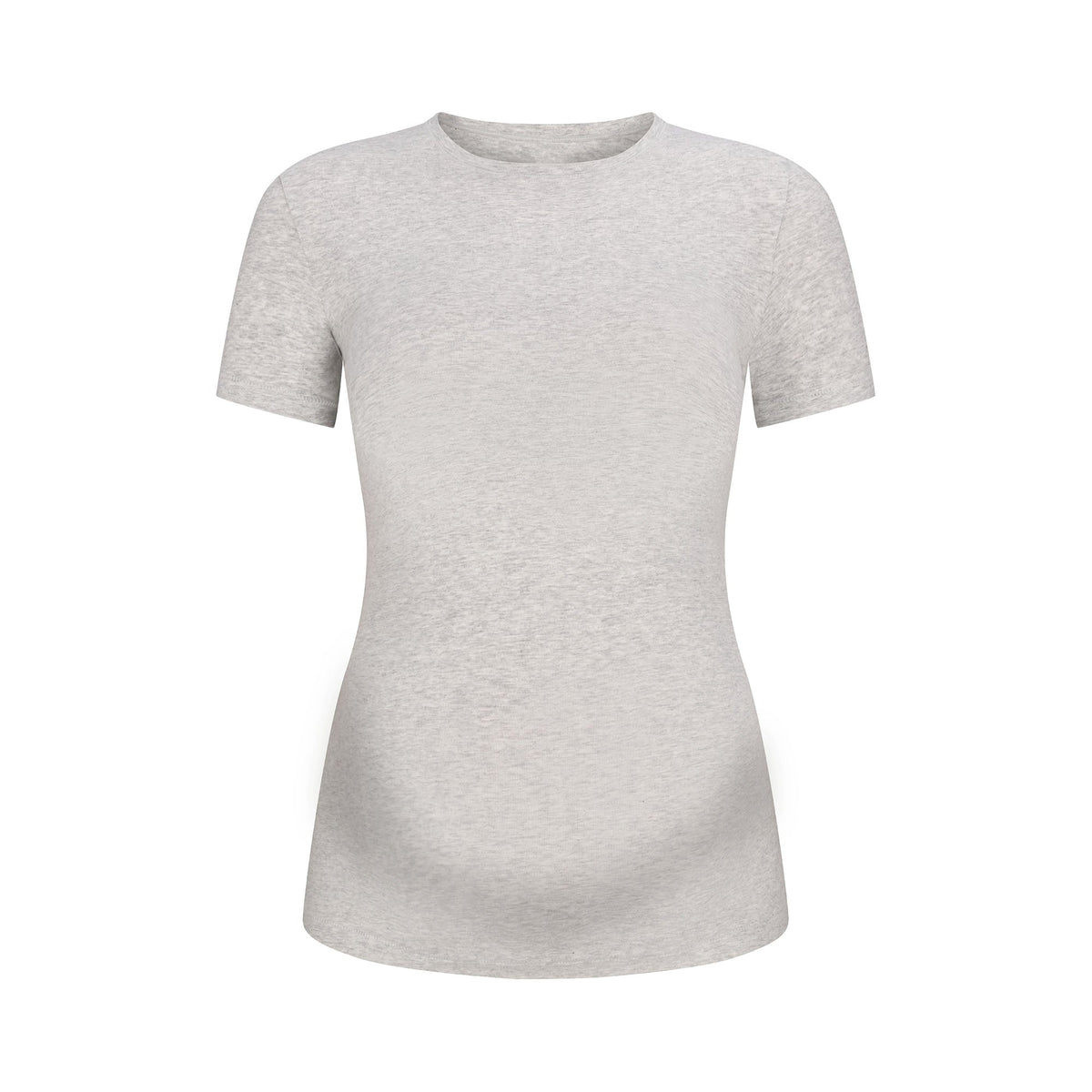 COTTON JERSEY MATERNITY T-SHIRT | LIGHT HEATHER GREY