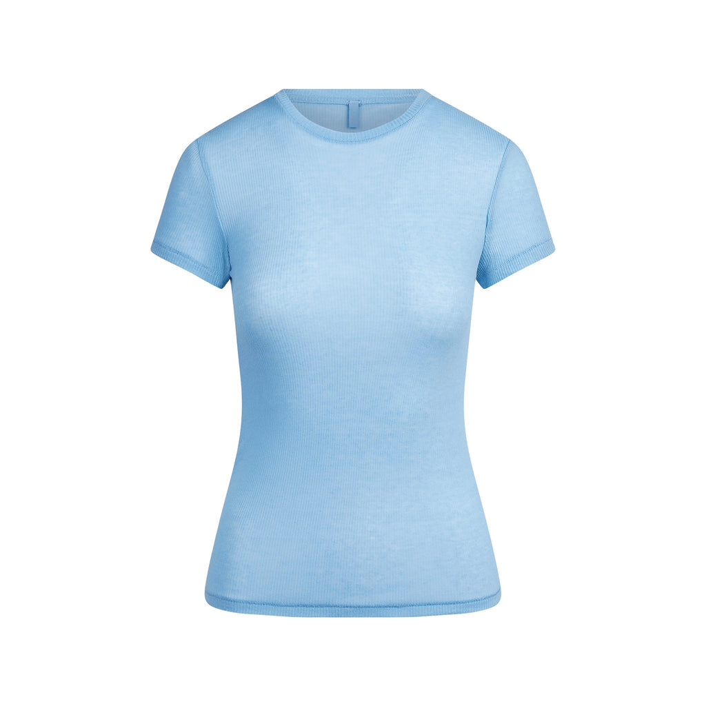 SHEER RIB T-SHIRT | BLUE BELL