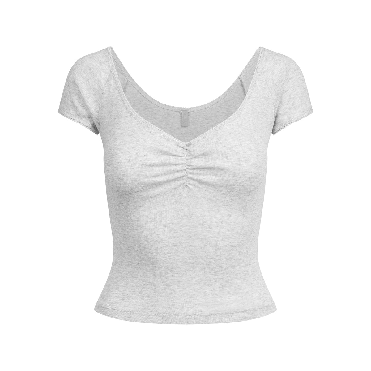 ULTRA LIGHT JERSEY SCOOP NECK T-SHIRT | LIGHT HEATHER GREY
