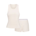 COTTON RIB SCOOP TANK AND SHORT SET | MARBLE