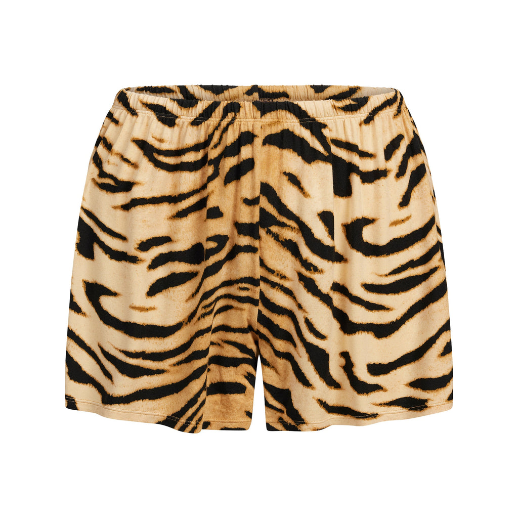 SKIMS SLEEP SHORT SLEEVE BUTTON UP SET | BRONZE TIGER PRINT