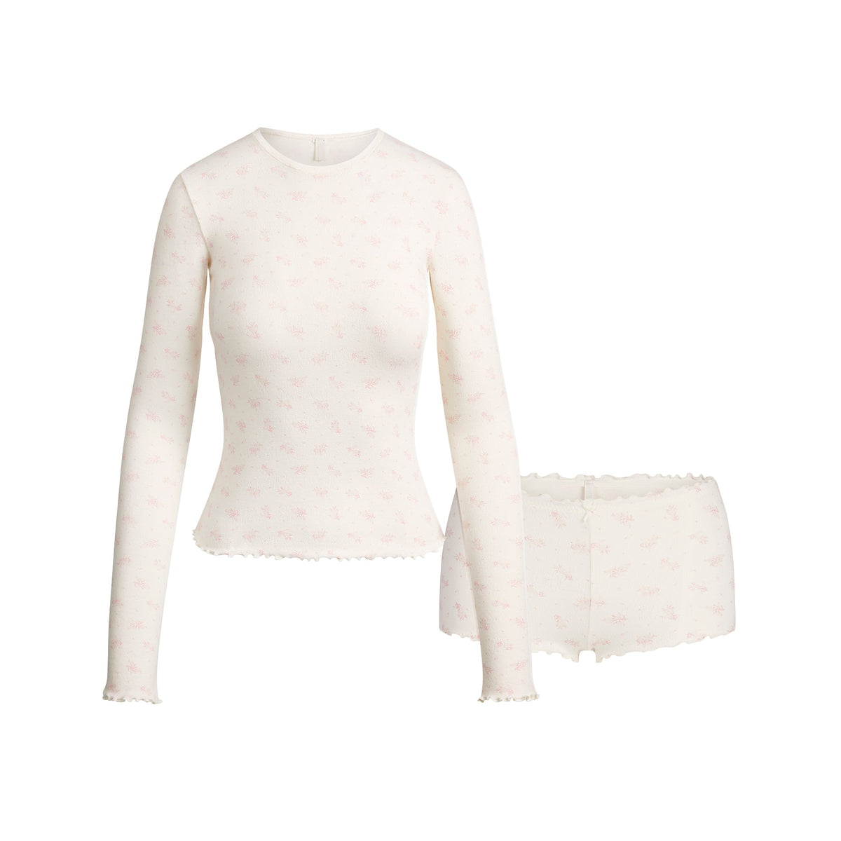 LOGO POINTELLE LONG SLEEVE SET | MARBLE HALITE FLORAL PRINT