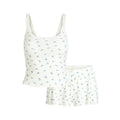 SOFT LOUNGE LACE CAMI AND SHORT SET | BLUE GARDEN PRINT