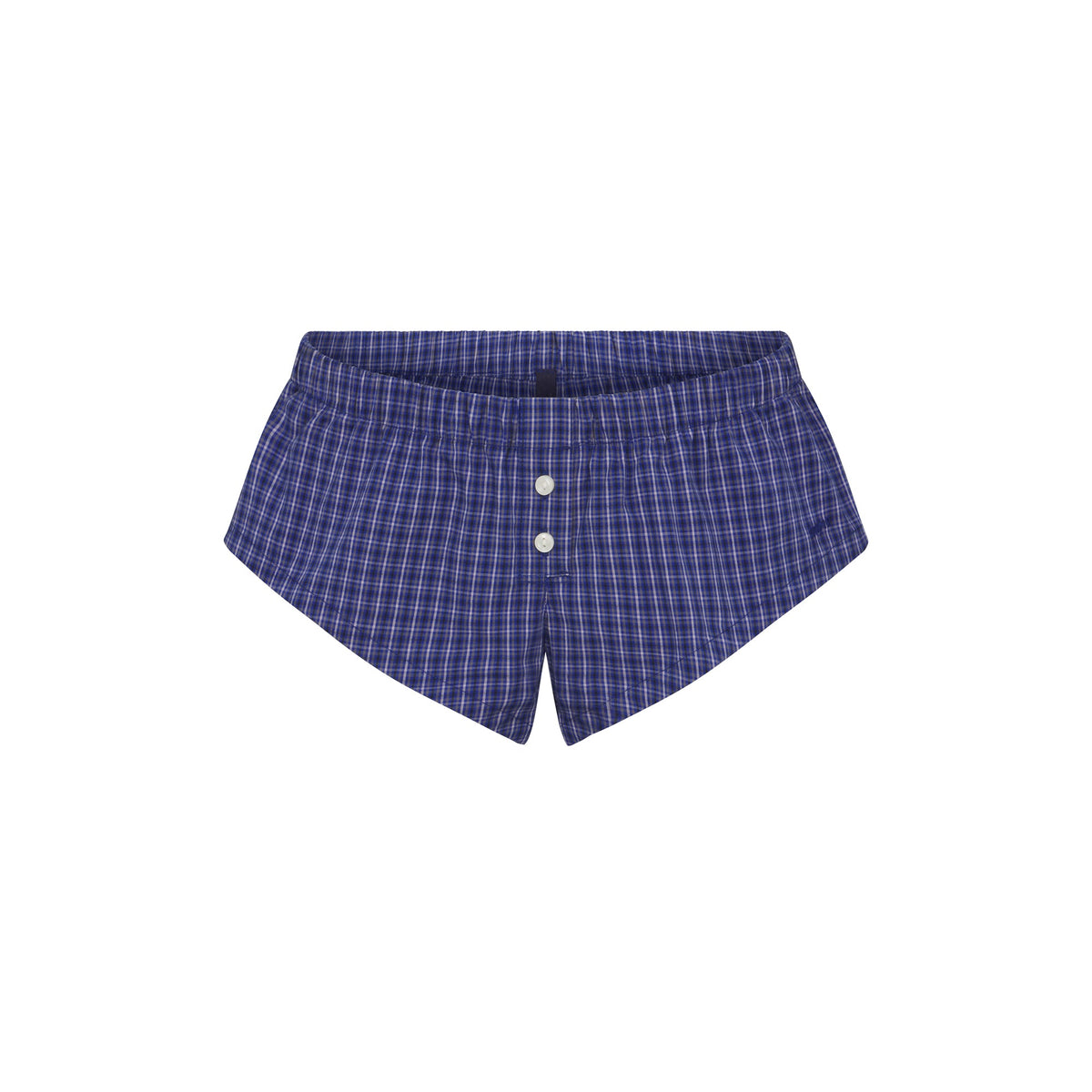 COTTON POPLIN MICRO SHORT SLEEP SET | NAVY CHECK