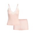 SHEER RIB LACE CAMI AND SHORT SET | VILLA