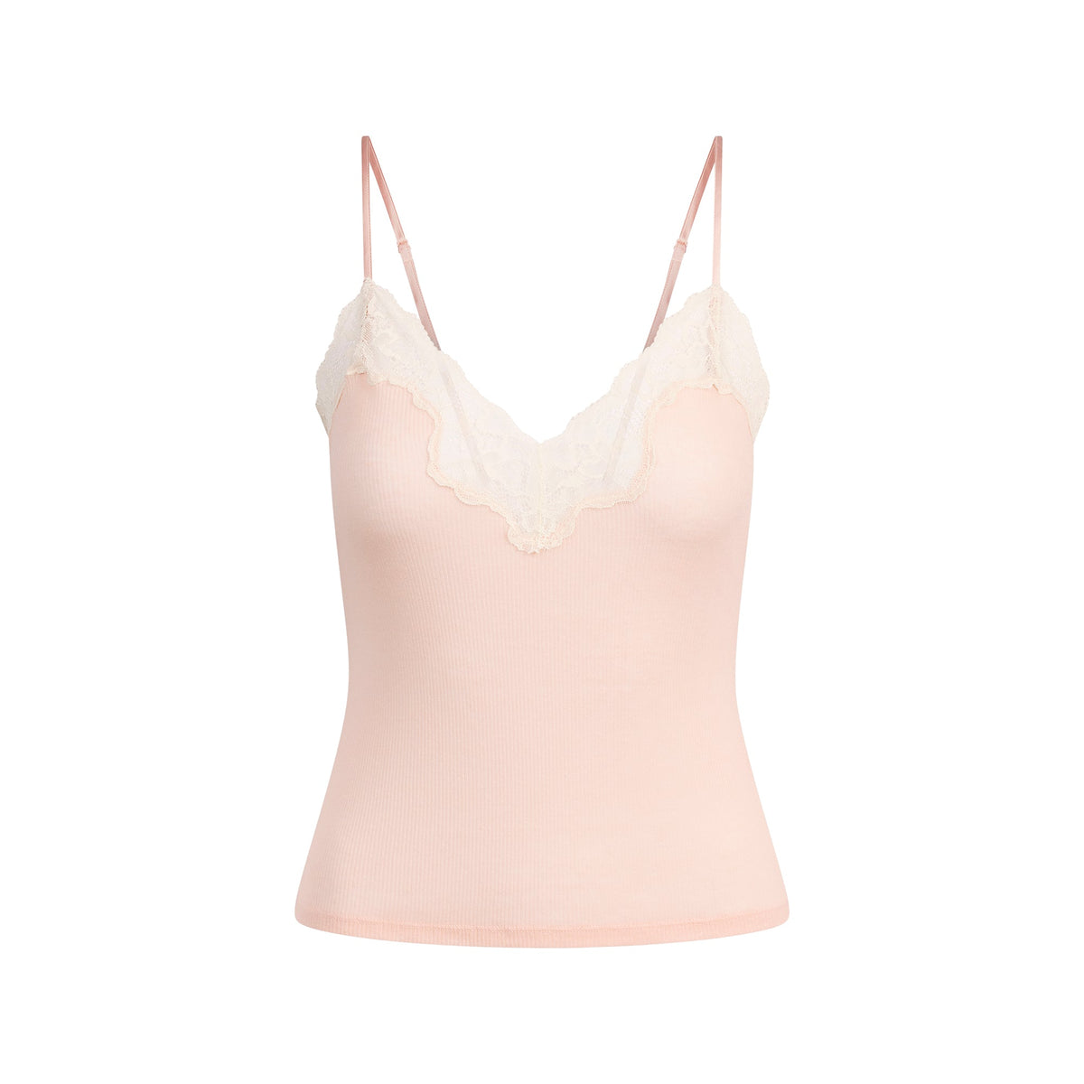 SHEER RIB LACE CAMI AND SHORT SET | VILLA