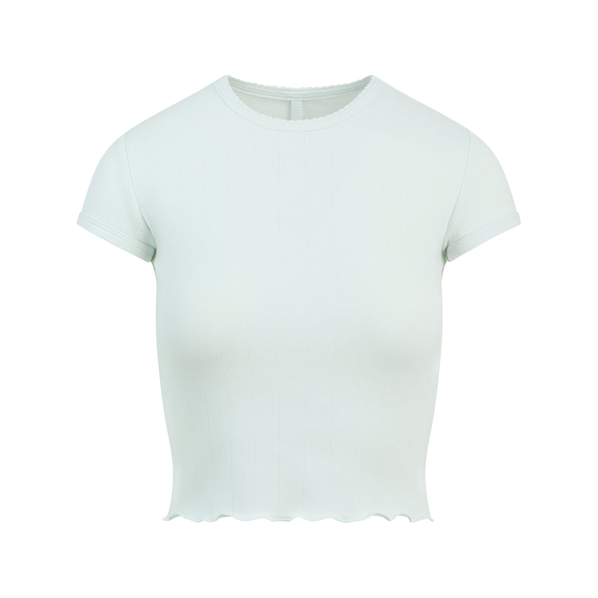 DROP NEEDLE POINTELLE BABY TEE | FROST