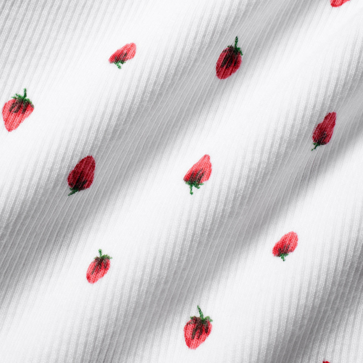 COTTON RIB T-SHIRT | SNOW STRAWBERRY PRINT
