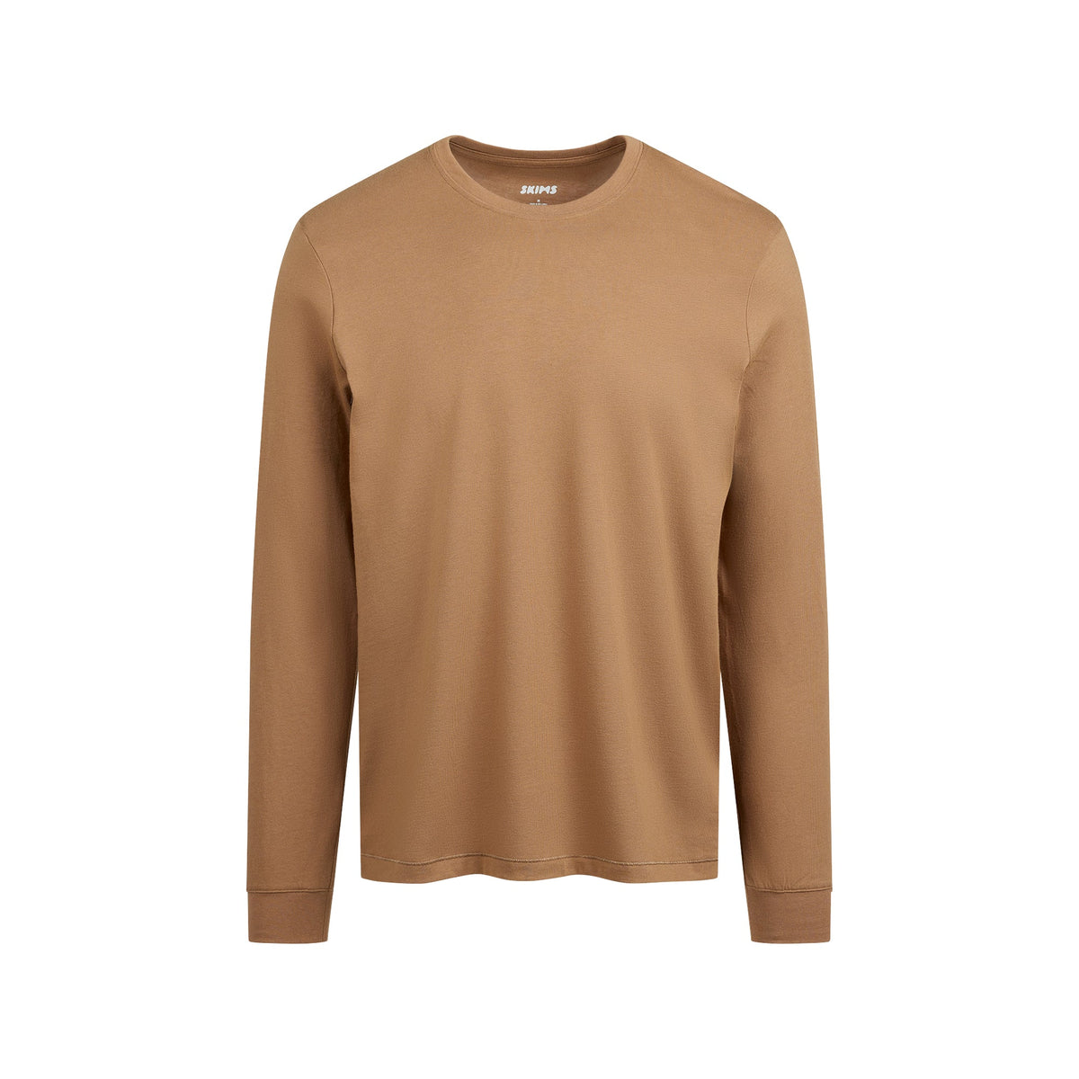 SKIMS COTTON MENS CLASSIC LONG SLEEVE T-SHIRT | RUSSET