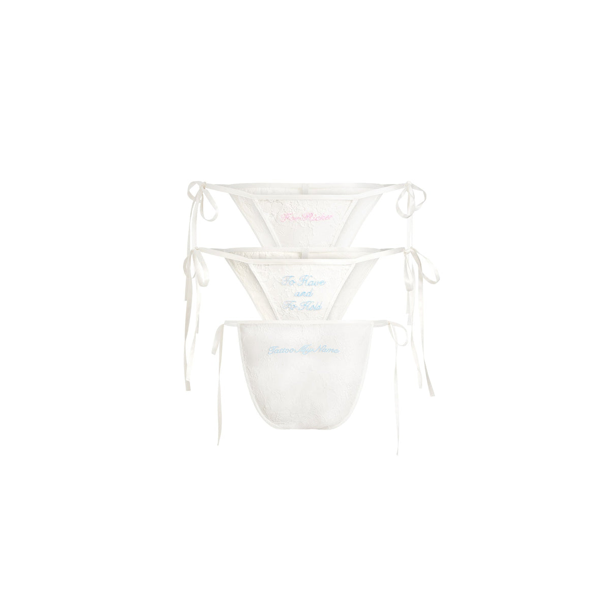 NOVELTY INTIMATES EMBROIDERED BIKINI 3-PACK | MARBLE