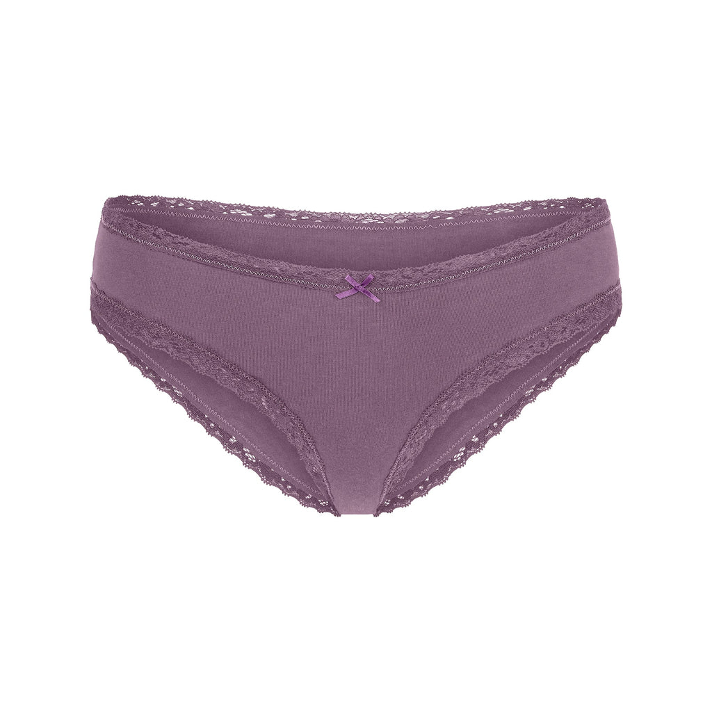 LIGHTWEIGHT COTTON LACE BRIEF | FIG TONAL