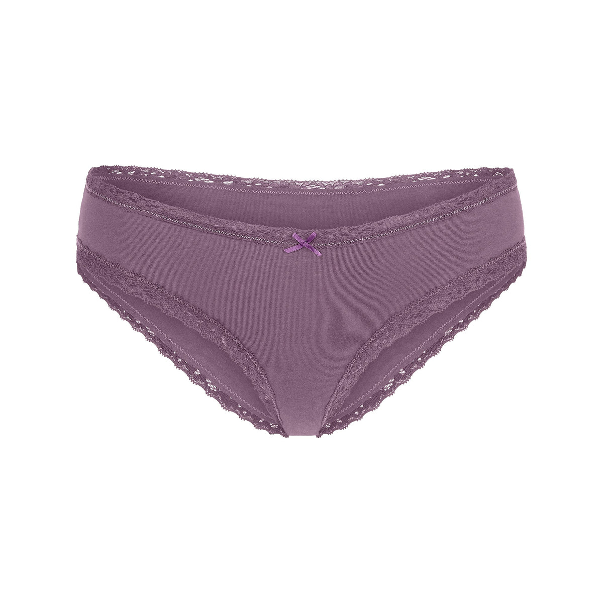 LIGHTWEIGHT COTTON LACE BRIEF | FIG TONAL