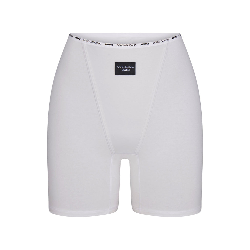 DOLCE&GABBANA X SKIMS COTTON JERSEY BOXER | SNOW