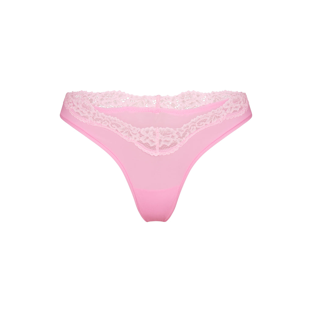 FITS EVERYBODY LACE DIPPED THONG | BUBBLEGUM TONAL