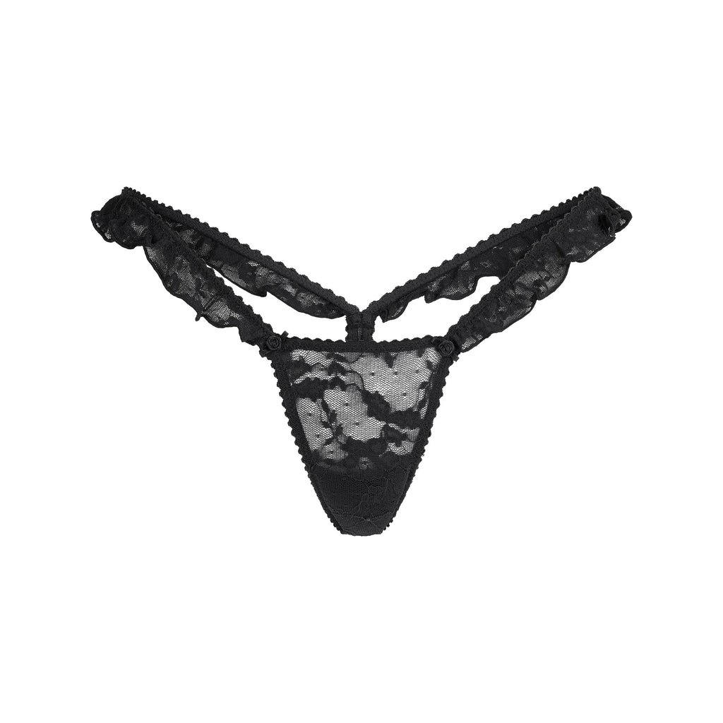 STRETCH LACE BUTTERFLY THONG | SOOT
