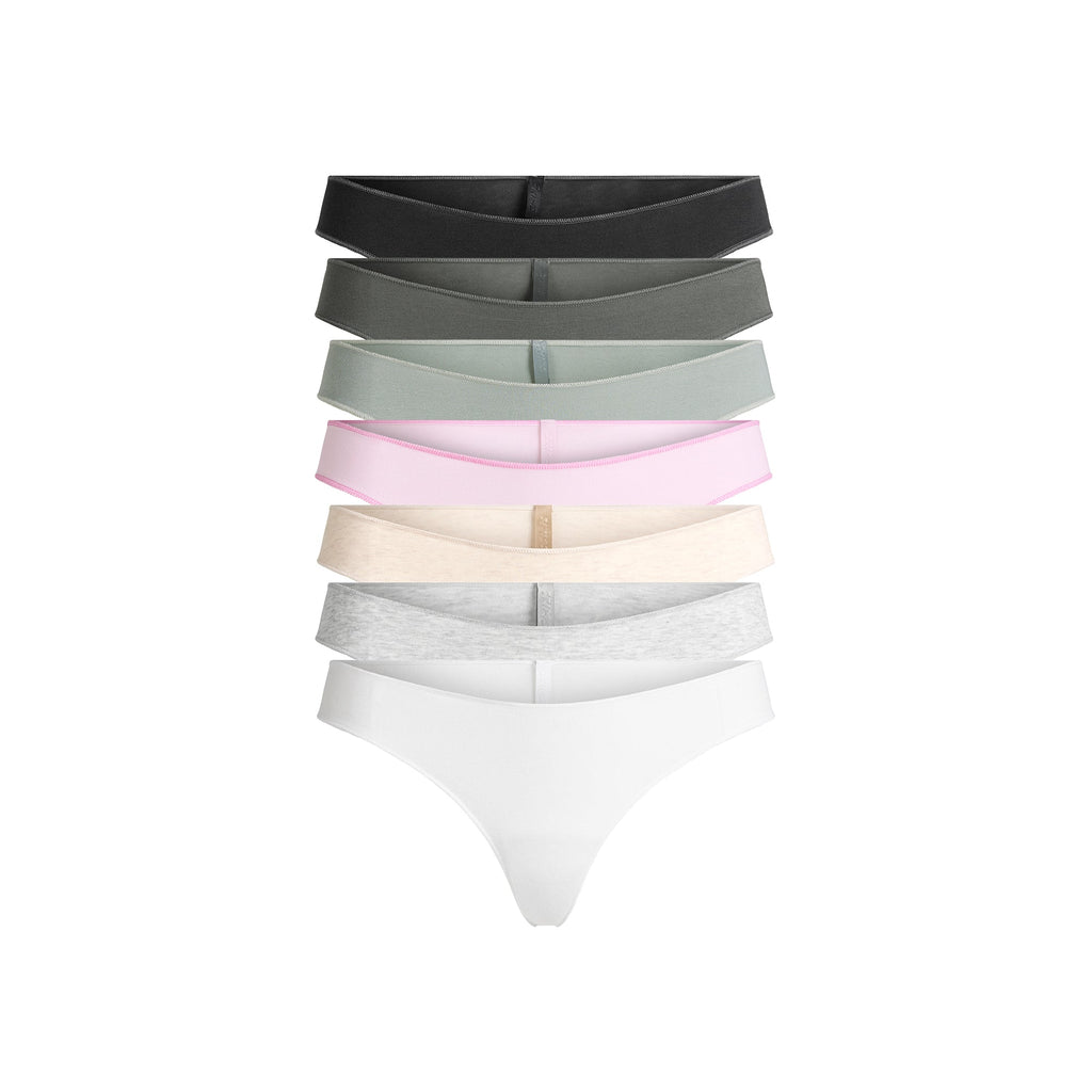 LIGHTWEIGHT COTTON THONG 7-PACK | SNOW MINERAL MULTI