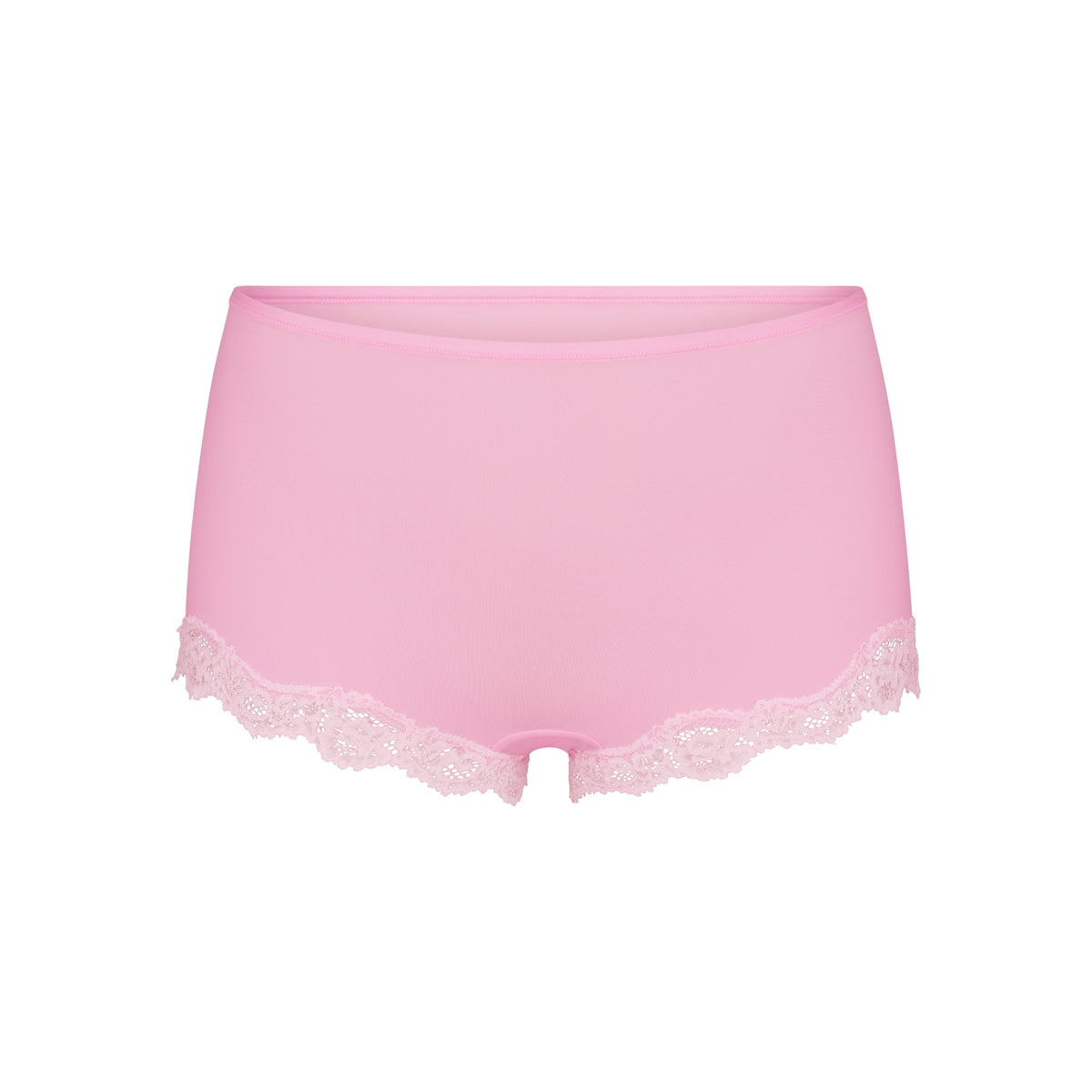 FITS EVERYBODY LACE TRIANGLE CAMI AND BOY SHORT SET | BUBBLEGUM TONAL