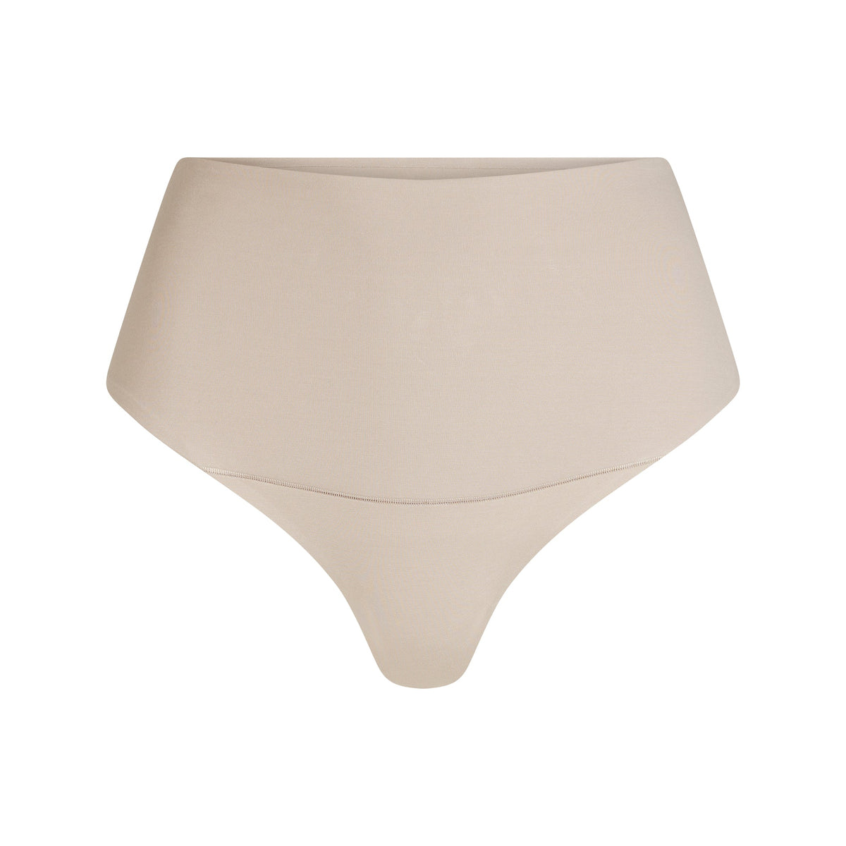 COTTON SHAPEWEAR HIGH-WAISTED THONG | LINEN