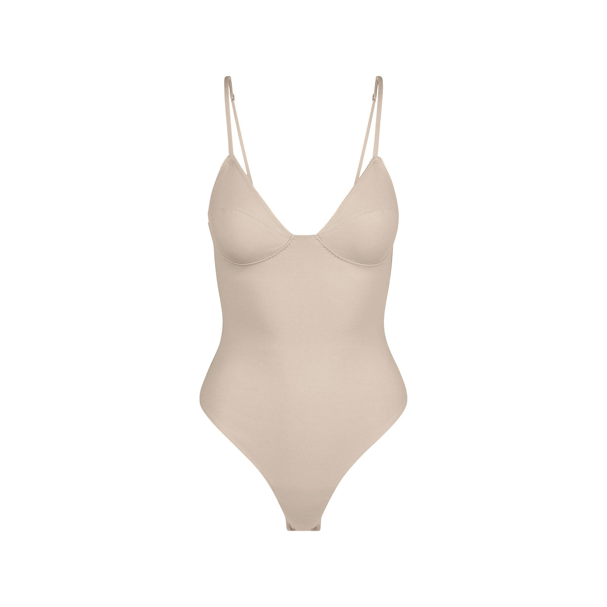 COTTON SHAPEWEAR THONG BODYSUIT | LINEN