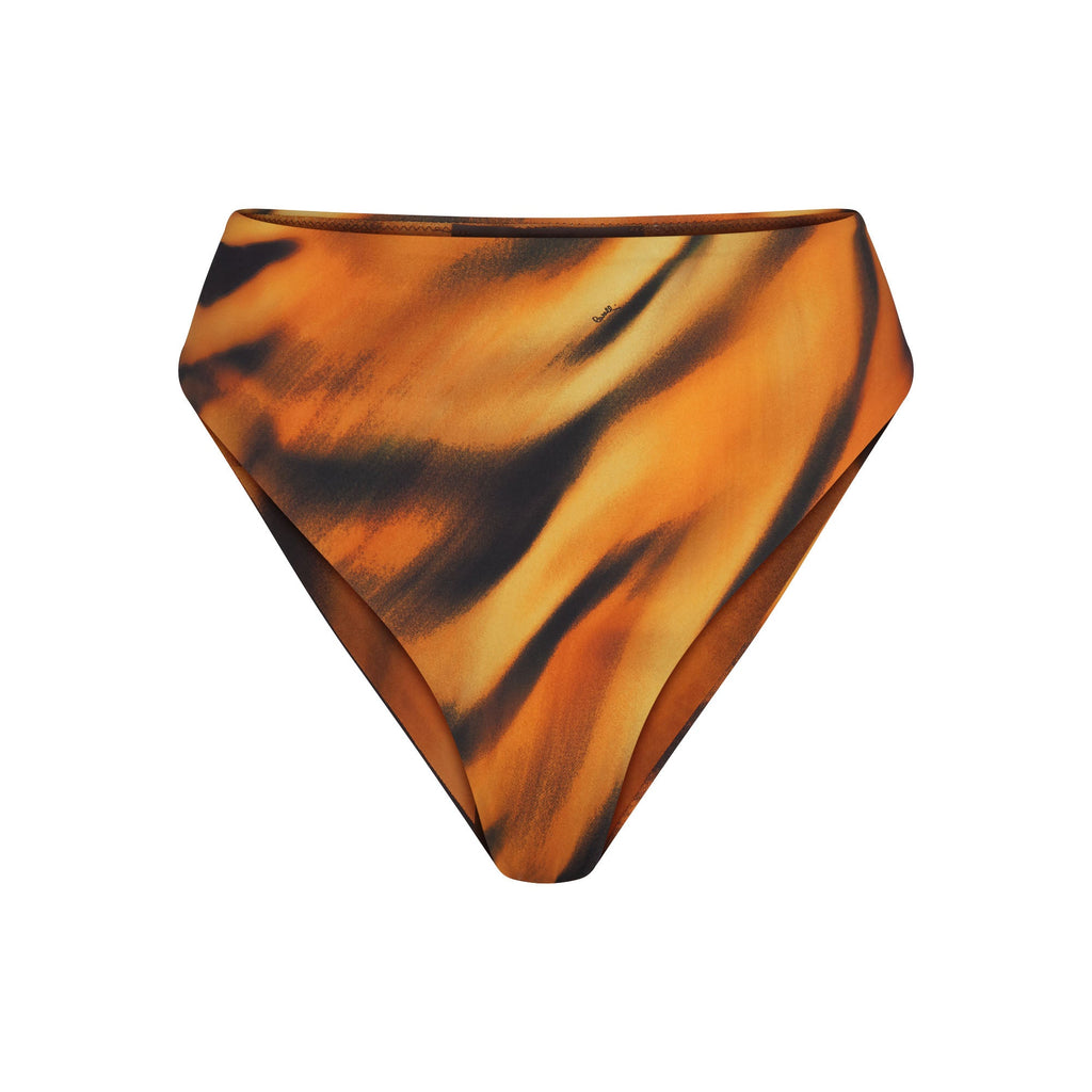 ROBERTO CAVALLI X SKIMS HIGH-WAISTED BIKINI BOTTOM | TIGER FACE PRINT