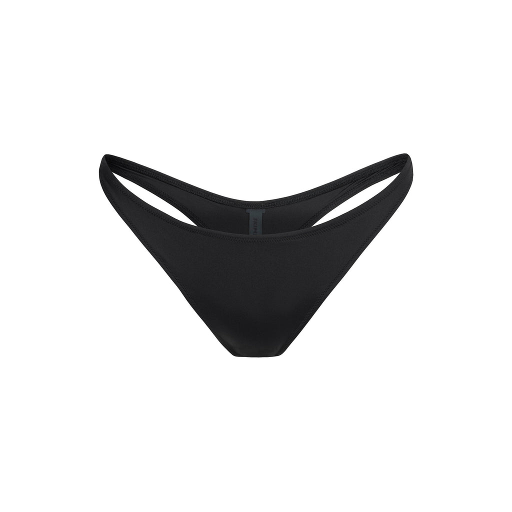 SIGNATURE SWIM THONG BIKINI BOTTOM | ONYX
