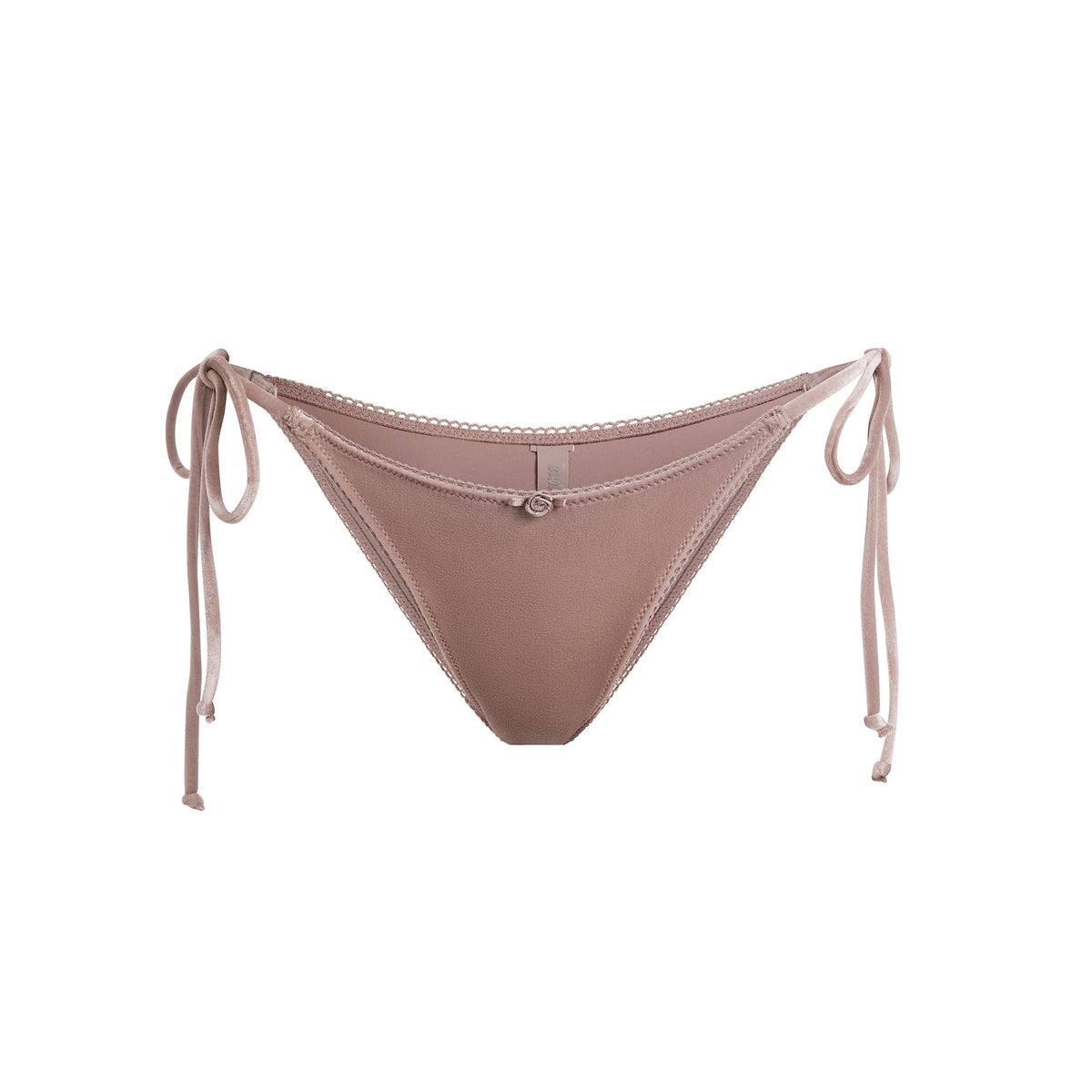 VELVET SWIM CHEEKY TIE BIKINI BOTTOM | UMBER