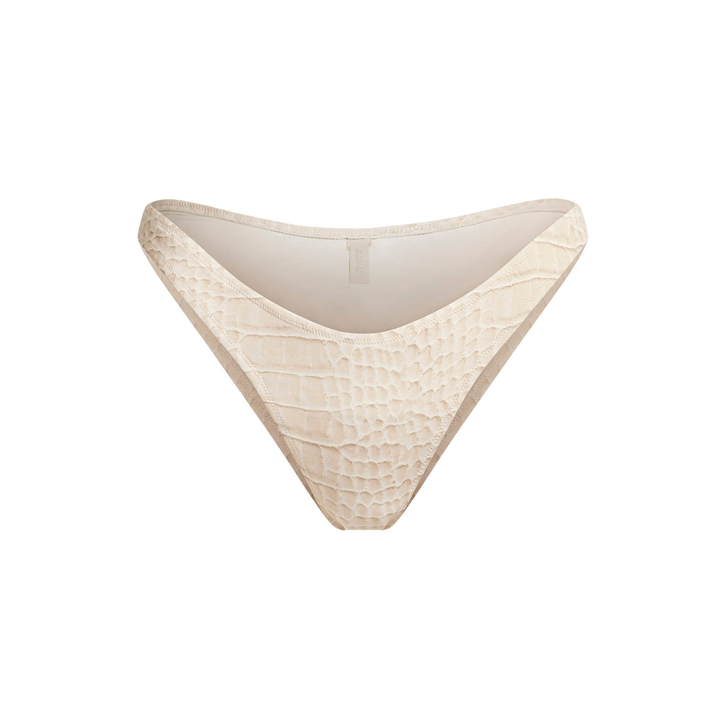 SIGNATURE SWIM TANGA BIKINI BOTTOM | EGRET CROCODILE PRINT