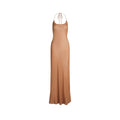 SHEER COVER-UPS LONG HALTER DRESS | CHESTNUT