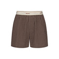 COTTON POPLIN MENS LOGO BAND BOXER | ESPRESSO CHECK