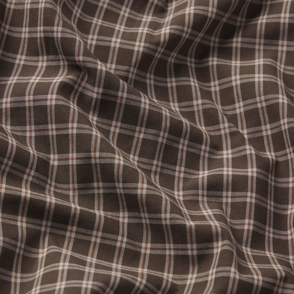 COTTON POPLIN MENS LOGO BAND BOXER | ESPRESSO CHECK