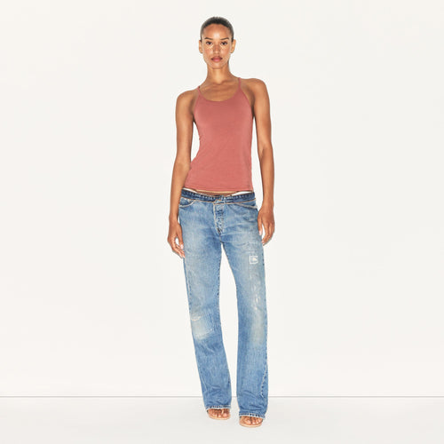 COTTON JERSEY RACERBACK TANK | REDWOOD