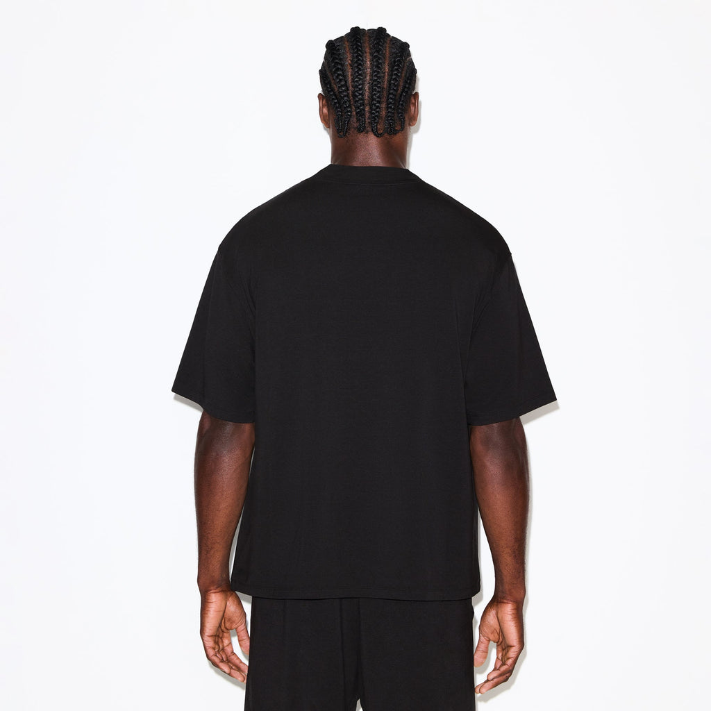 JERSEY LOUNGE MENS BOXY MOCK NECK | OBSIDIAN