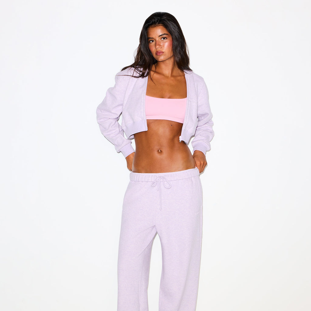 COTTON FLEECE CLASSIC STRAIGHT LEG PANT | PURPLE HEATHER