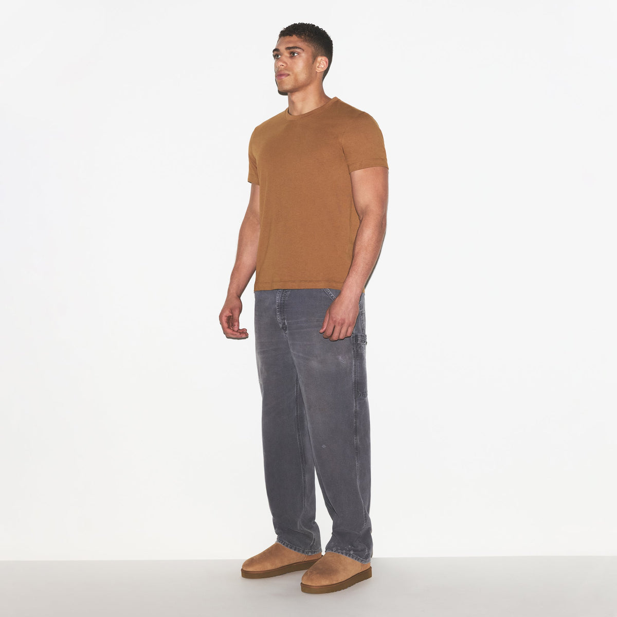 SKIMS COTTON MENS CLASSIC T-SHIRT | RUSSET