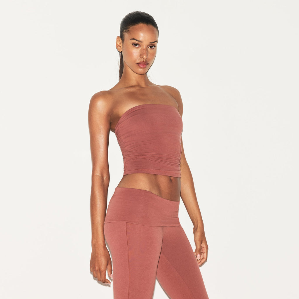 COTTON JERSEY TUBE TOP | REDWOOD