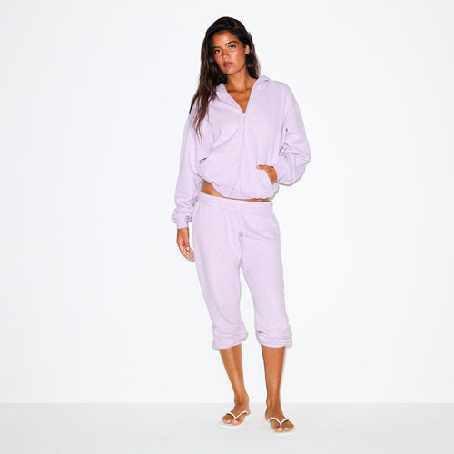COTTON FLEECE CLASSIC ZIP UP HOODIE | PURPLE HEATHER